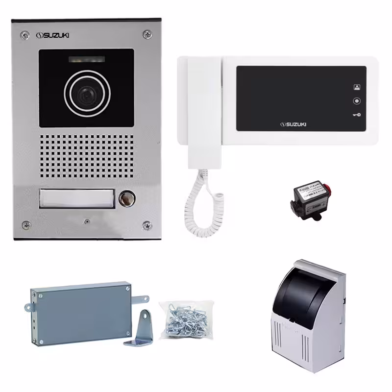 مجموعه دربازکن تصویری سوزوکی مدل 415M-4UCM به همراه محافظ ولتاژ مانیتور