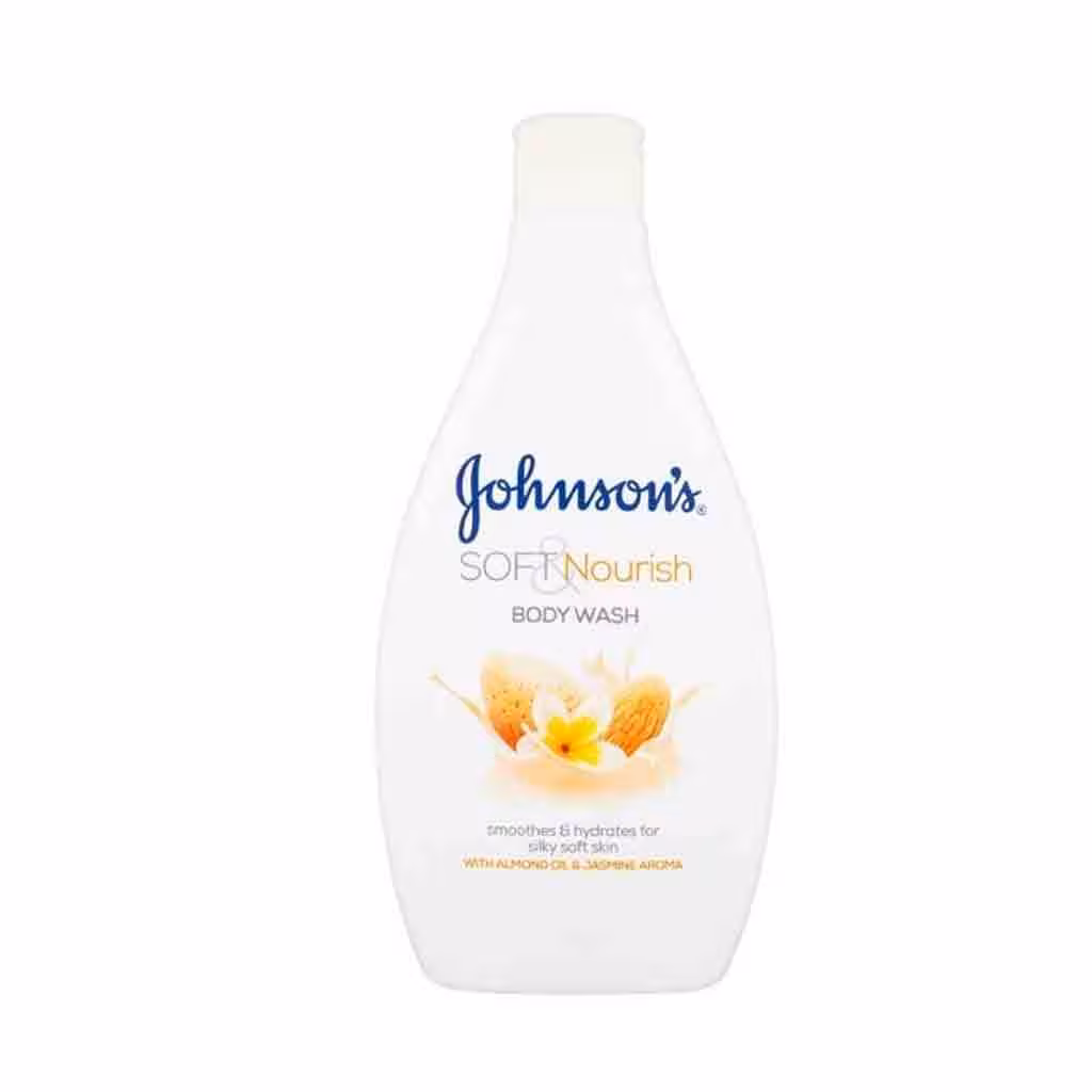 شامپو بدن فرانسوی جانسون Johnson’s Soft & Nourish حاوی روغن بادام با عطر یاس 400 میل