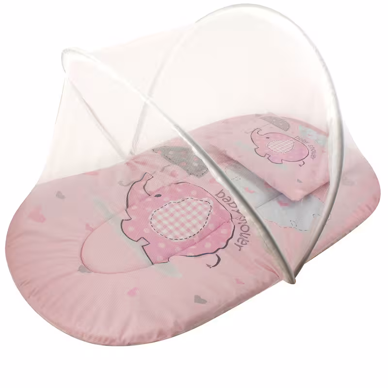 پشه بند کودک تیک مک مدل فیل و چتر G به همراه تشک و بالش