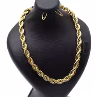 زنجیر استیل رنگ ثابت 1942 D طنابی طلایی 6mm