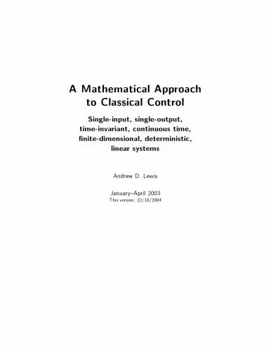خرید و دانلود نسخه کامل کتاب A Mathematical Approach to Classical Control