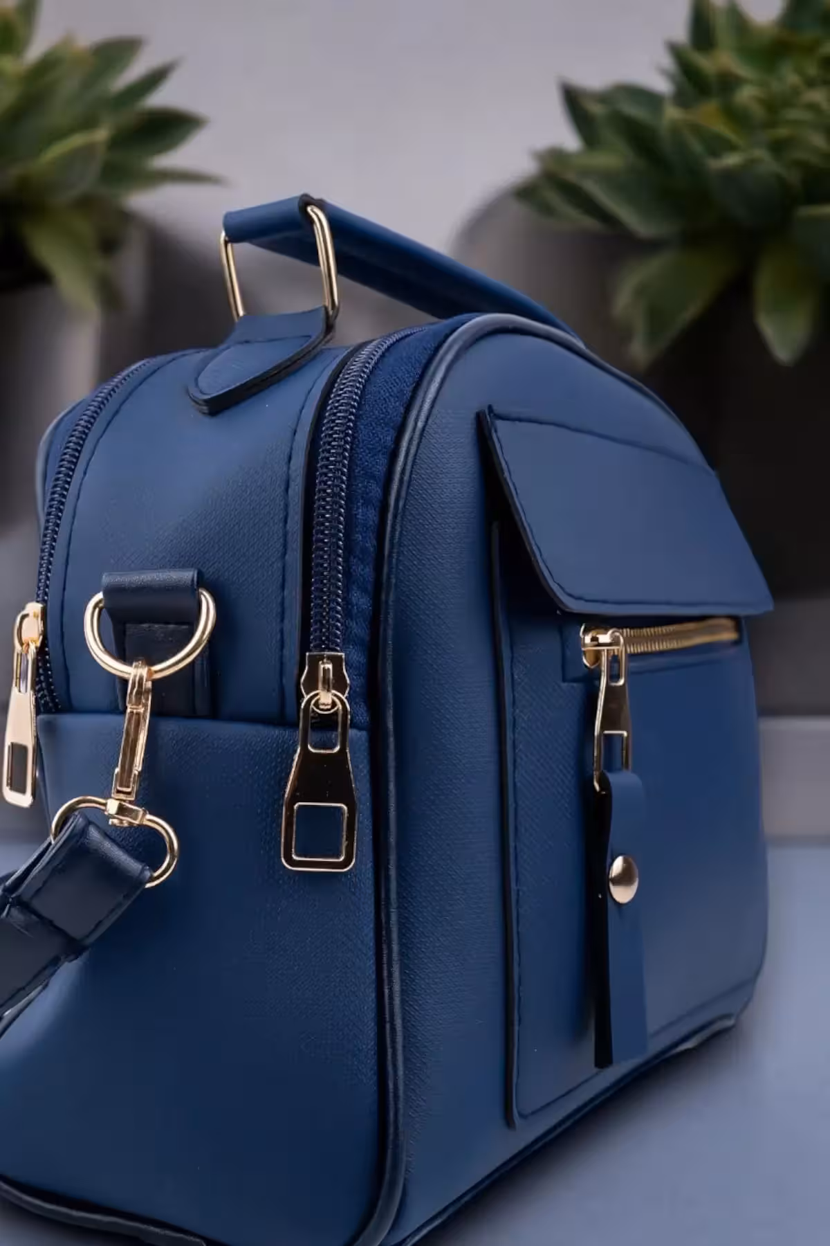 کیف دستی و شانه ای چرمی 3 محفظه ای زنانه - 2143