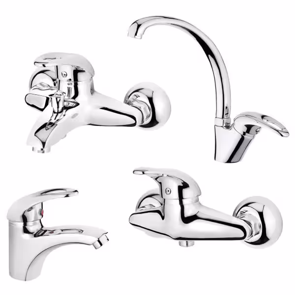 ست کامل شیرآلات کاویان مدل آروشا کروم