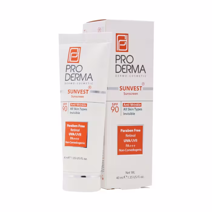 کرم ضد آفتاب ضد چروک بی‌رنگ پرودرما SPF 90 حجم 40 میلی لیتر
