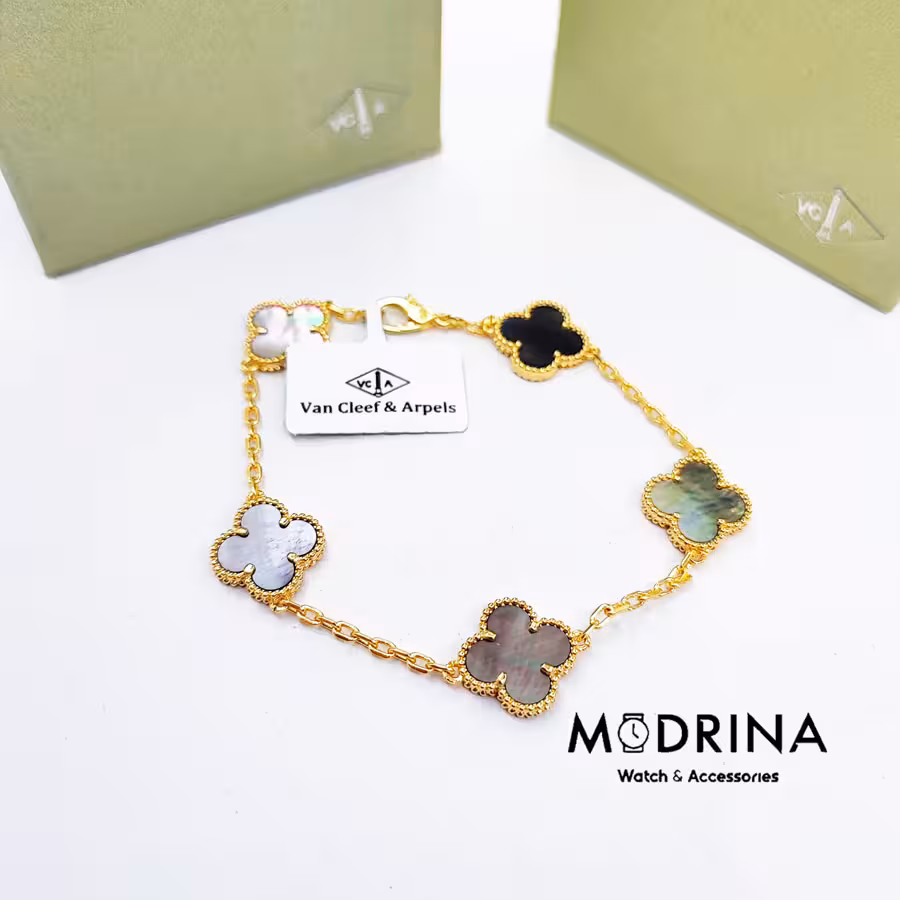 دستبند ون کلیف صدفی تیره