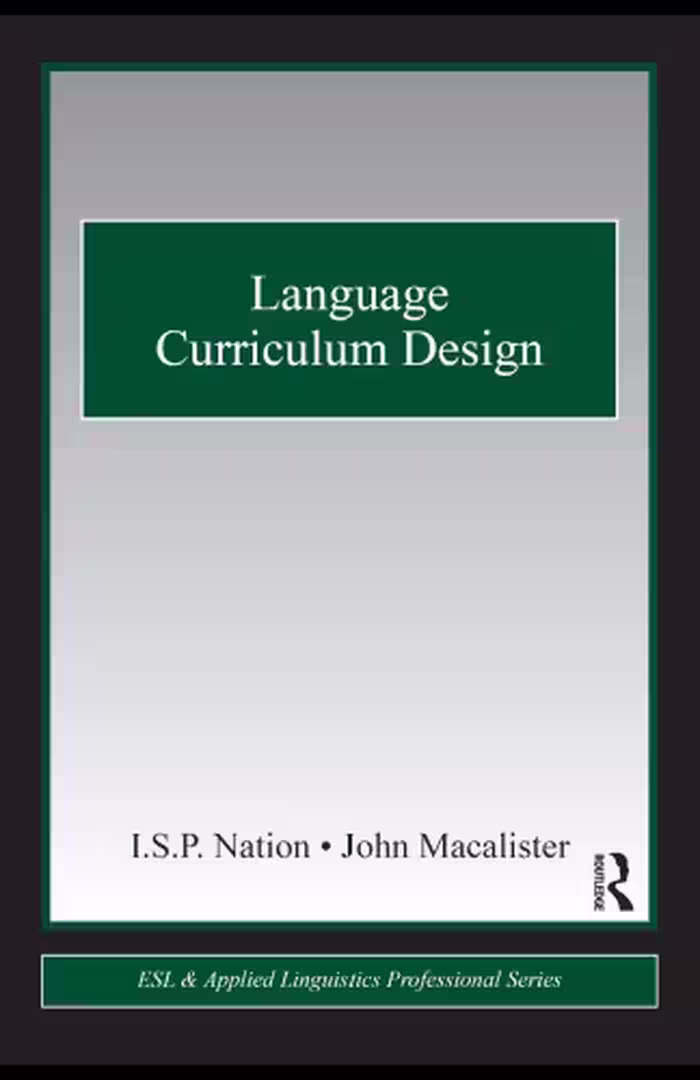 خرید و دانلود نسخه کامل کتاب Language Curriculum Design (Esl &amp; Applied Linguistics Professional)