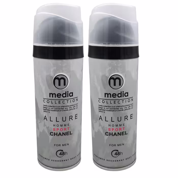 اسپری بدن مردانه مدیا مدل allure sport حجم 200 میلی لیتر مجموعه دو عددی
