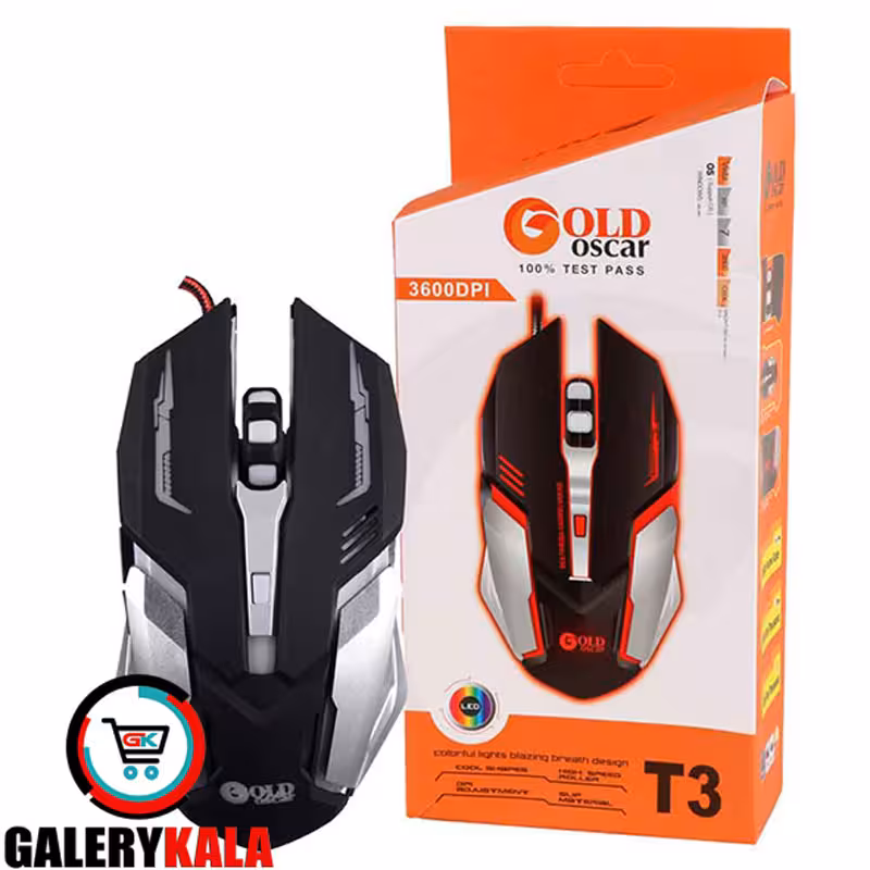 ماوس باسیم گیمینگ GOLD OSCAR مدل T3