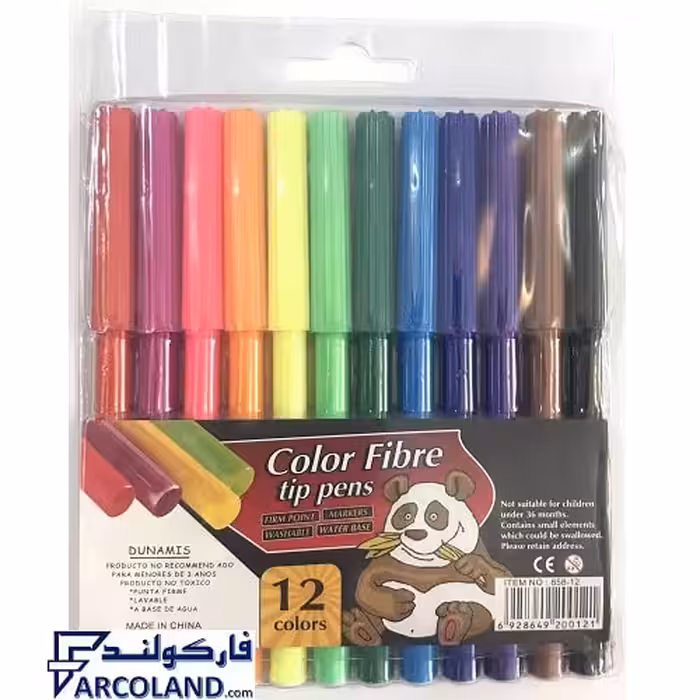 ماژیک 12 رنگ بسته ای نایلونی دونامیس مدل قلمی کد 12-858
