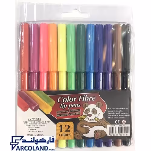 ماژیک 12 رنگ بسته ای نایلونی دونامیس مدل قلمی کد 12-858
