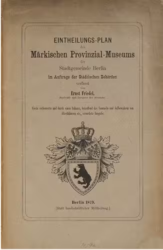 خرید و دانلود نسخه کامل کتاب Einteilungs-Plan des Märkischen Provinzial-Museums der Stadtgemeinde Berlin