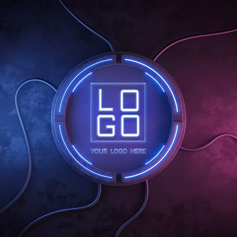 دانلود موکاپ لوگو دایره با نور ملایم 0154