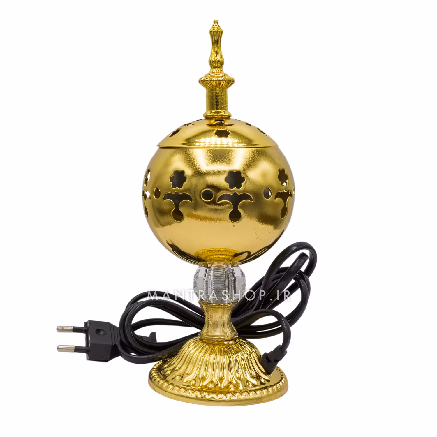 بخور سوز برقی فلزی رنگ طلایی کد 268