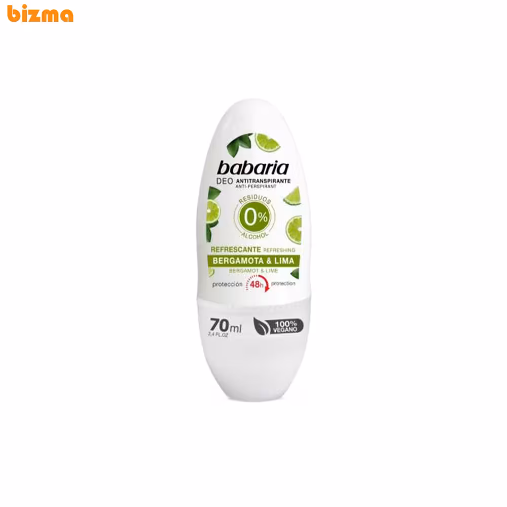 رول ضد تعریق مایع برگاموت و لیمو فاقد الکل باباریا 70 میلی لیتر