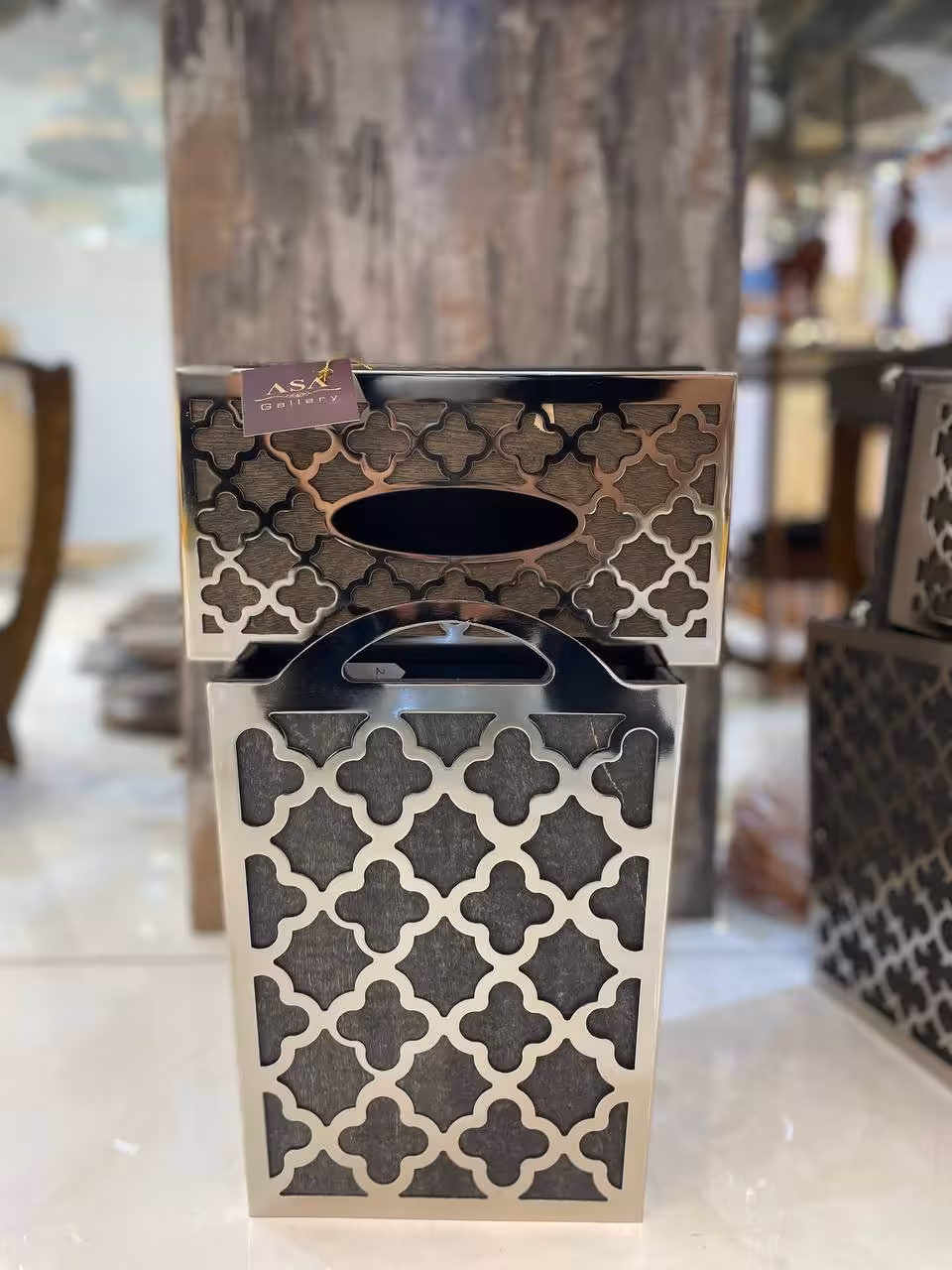 سطل چوبی فلزی طرح شبدر برنز آسا