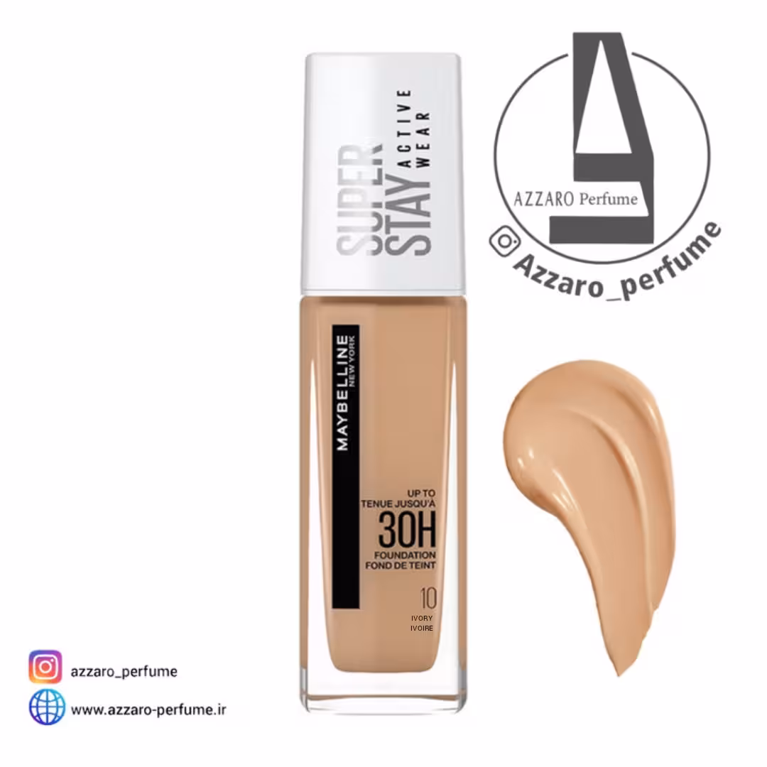 کرم پودر میبلین 30 ساعته مدل Super Stay شماره 10 رنگ‌IVORY حجم 30 میل