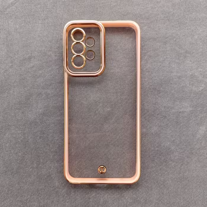 گارد -  قاب  -  کاور شفاف طلایی دور صورتی مناسب برای سامسونگ Galaxy A13 4G (a 13) - A32 5G 
