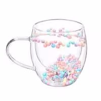 لیوان پیرکس دوجداره طرح قلب