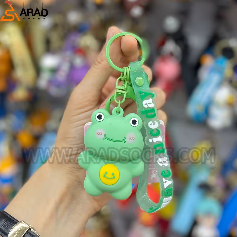 جاکلیدی سیلیکونی فشاری طرح قورباغه سبز