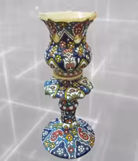 شمعدان سفالی میناکاری دست سازکدm157