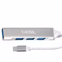 هاب type c to usb3 چهار پورت سرعت بالا مارک nova مدل x910 رنگ نقره ای