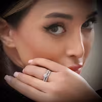 حلقه و پشت حلقه ای نقره زنانه کد 10835