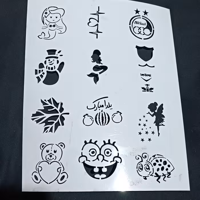 شابلون طراحی چهره و صورت  کودک و تتو و نقاشی