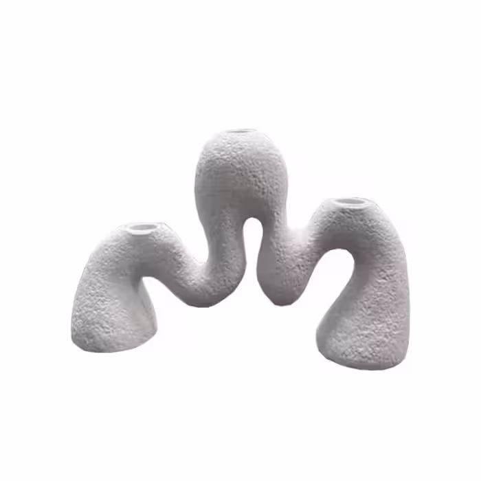 جاشمعی مدل مدرن مینیمال موج دار خمیده تکسچری مناسب برای شمع مخروطی