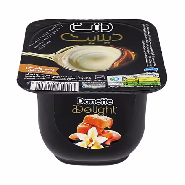 دسر دولایه وانیلی با سس کارامل دنت 100 گرمی