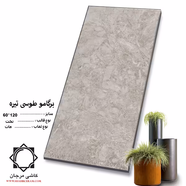 سرامیک bergamo برگامو طوسی تیره 120*60 کاشی مرجان