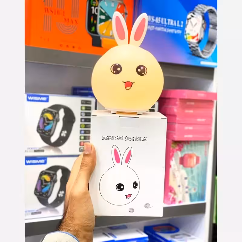 شب خواب چراغ خواب سیلیکونی RGB طرح خرگوش خندان