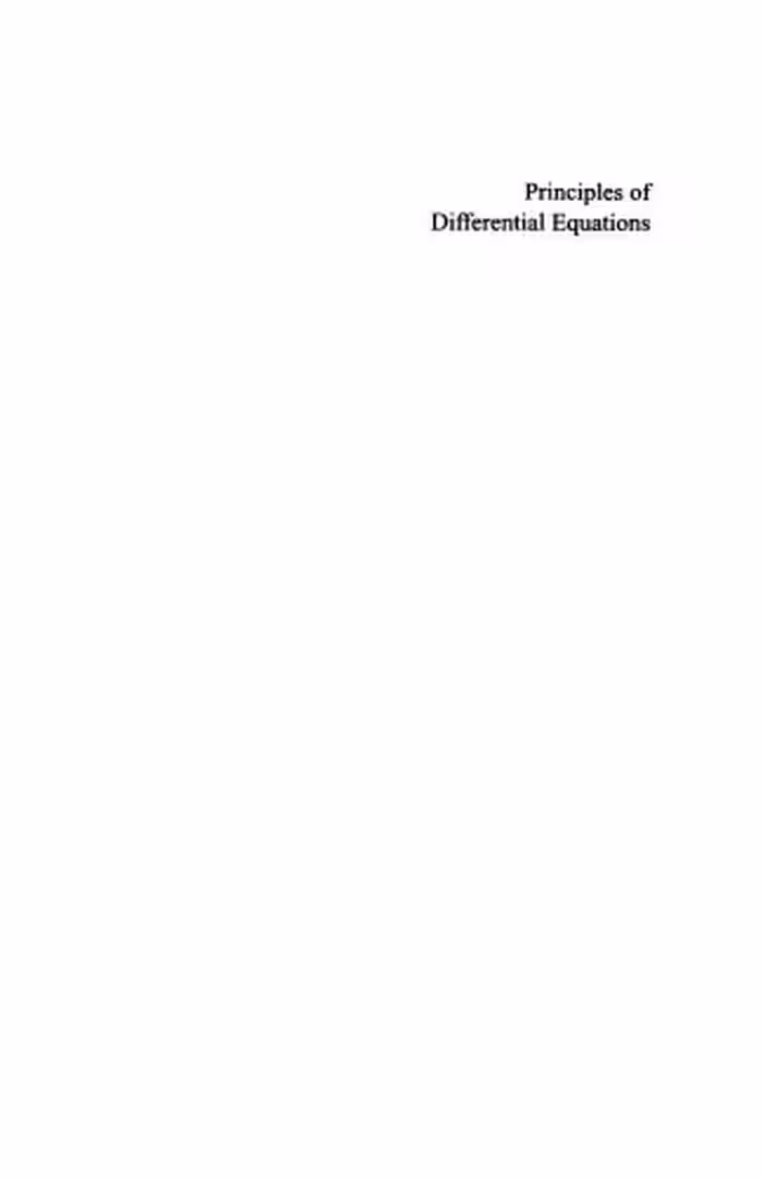 خرید و دانلود نسخه کامل کتاب Principles of Differential Equations