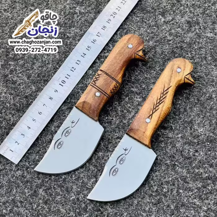 چاقو کپوری زنجان مدل کبوتری چشم ابرو با غلاف