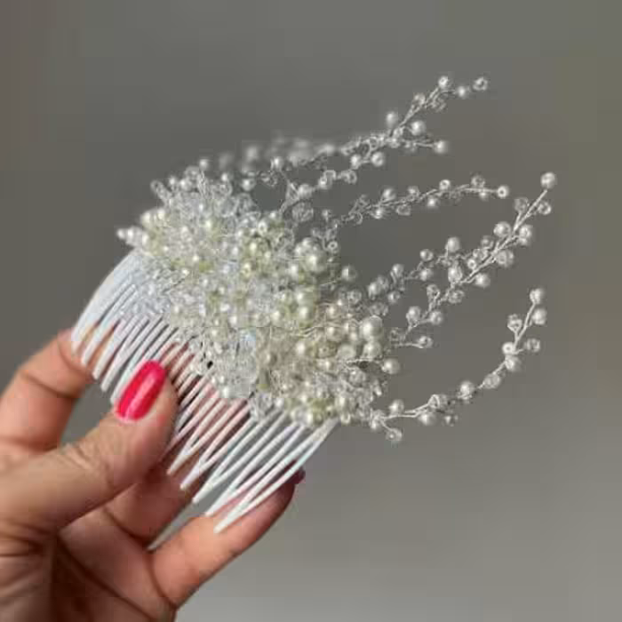 شونه ترکیبی مروارید و کریستال