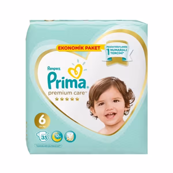 پوشک چسبی پریما سفید سایز 6 بسته 35 عددی PRIMA