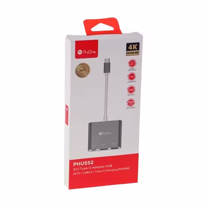 هاب 3 پورت USB پرووان مدل PHU552(رنگ خاکستری)