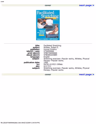 خرید و دانلود نسخه کامل کتاب Facilitated Stretching, 2nd Edition