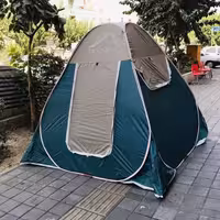 چادر مسافرتی و خیمه مدل فنری سایز نرمال هشت نفره 8 با زیپ شماره 10