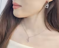 نیمست قلب جواهری نقره کد 00646