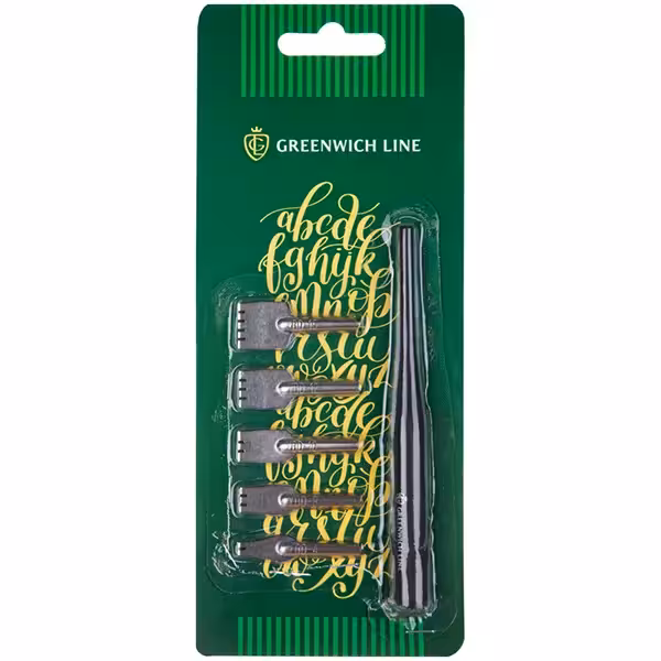 قلم فلزی خطوط موازی با 5 نوک مختلف Greenwich Line