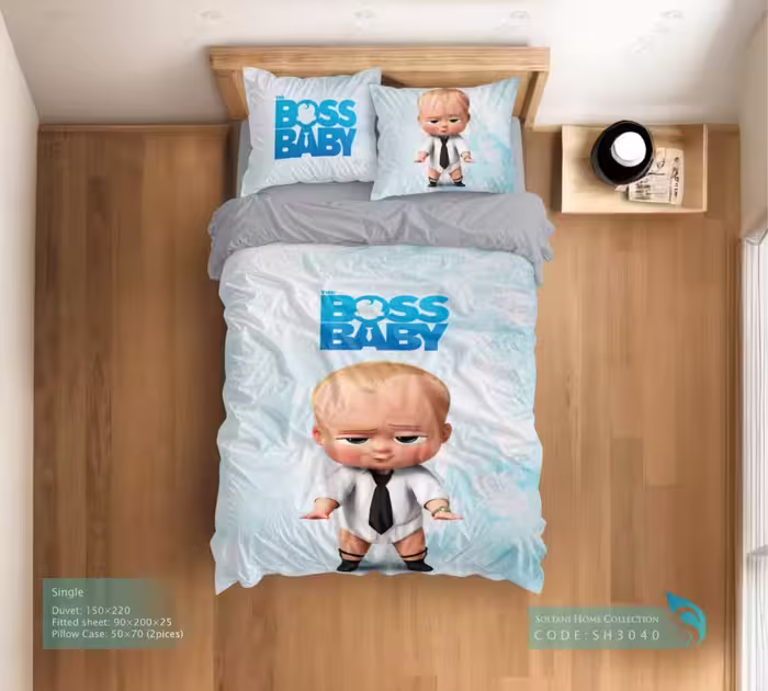 روتختی و ست کامل طرح Boss Baby سایز یکنفره کد SH3040