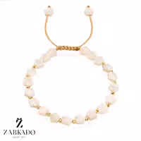 دستبند سنگ صدف طرح ستاره با گوی البرنادو طلا