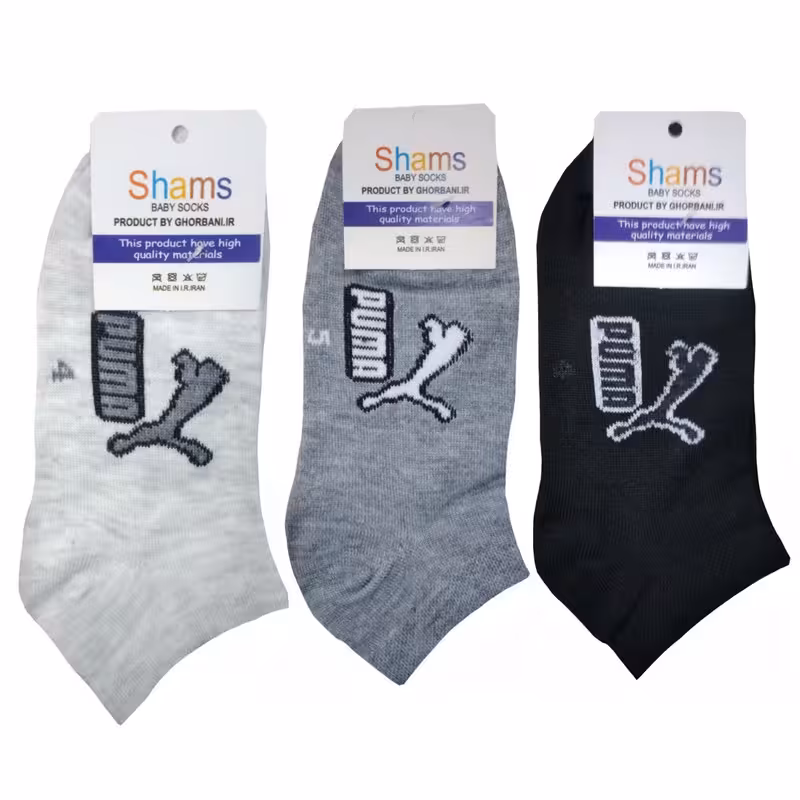جوراب پسرانه مدل 3-18 مچی نانو پنبه مجموعه 3 عددی