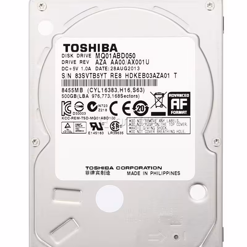هارددیسک اینترنال توشیبا مخصوص لپ تاپ 500 گیگابایت با گارانتی یکساله