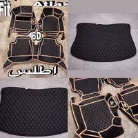 کفپوش6بعدی اطلس چرم گلدوزی درجه1ضدآب وخط وخش قابل شستشووانعطاف کوالیتی عالی وبالاهمراه باصندوق مناسب اطلس