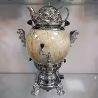 سماور گازی سیلور مدل سنگی کروم کد 4054