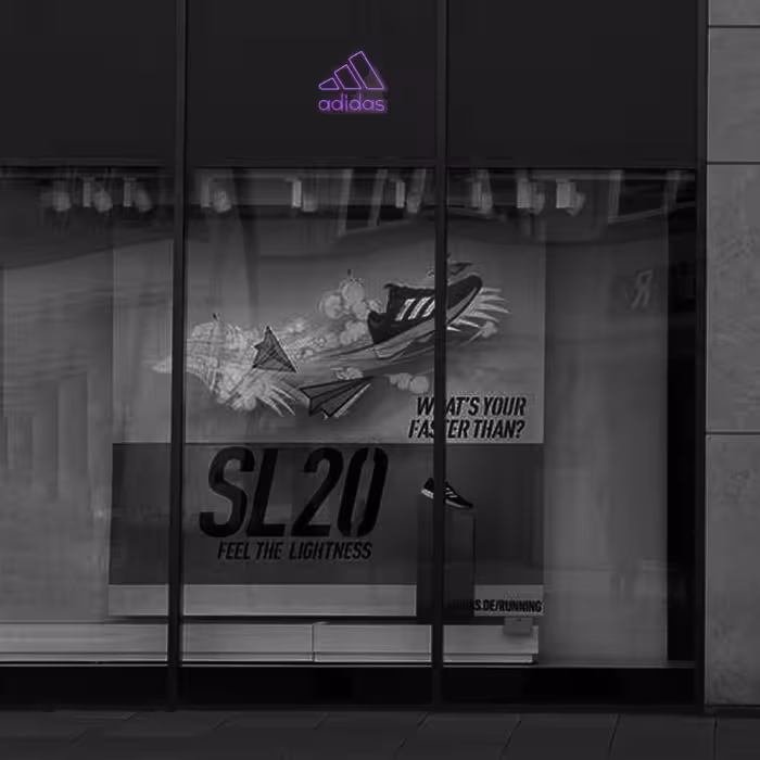 چراغ دیواری نئون دیزاین طرح Adidas-Text-BL_PR