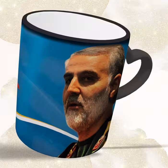 ماگ حرارتی مدل دسته قلبی طرح سردار سلیمانی کد 58