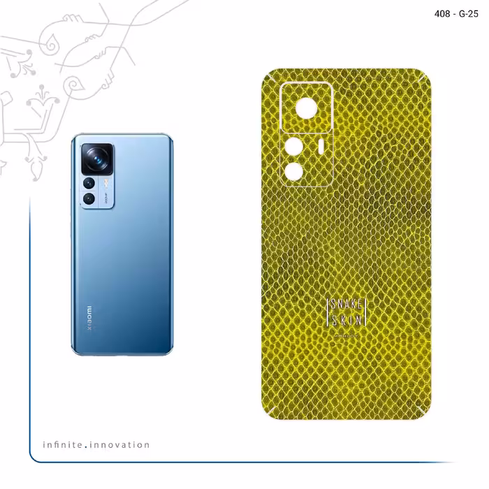 برچسب پوششی ماهوت مدل Yellow Snake Skin مناسب برای گوشی موبایل شیائومی 12T