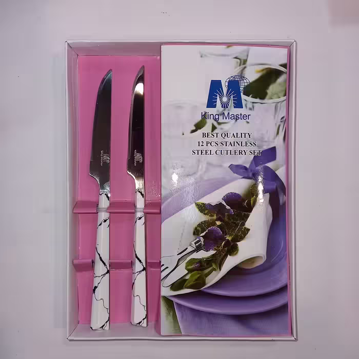 کارد میوه خوری 12 پارچه کینگ مستر طرح سنگ کد 331